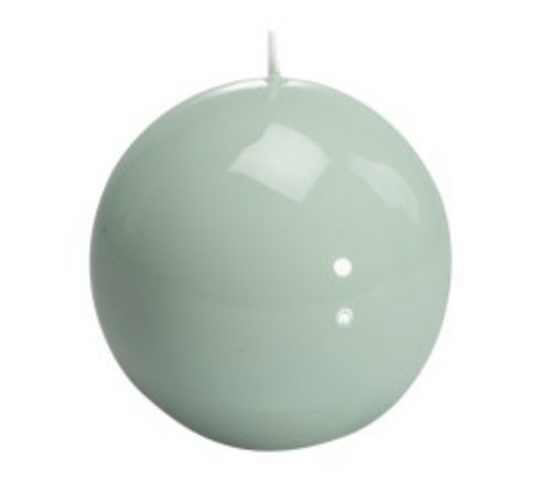 Lacquered Candle Sphere in Water Green