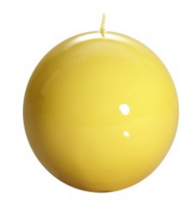 Lacquered Candle Sphere in Yellow