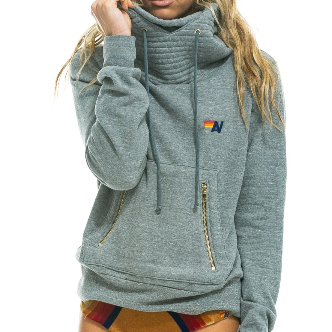 Aviator Nation Ninja Pullover Hoodie in Heather Grey mitylene