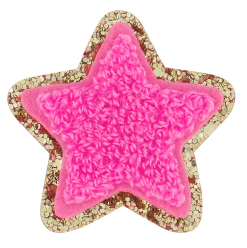 Stoney Clover Varsity Glitter Star Patch in Bubblegum