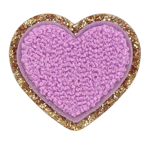 Stoney Clover Glitter Heart Patch in Grape