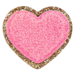 Stoney Clover Glitter Heart Patch in Bubblegum