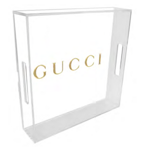 Lucite Vintage Gold Gucci Tray