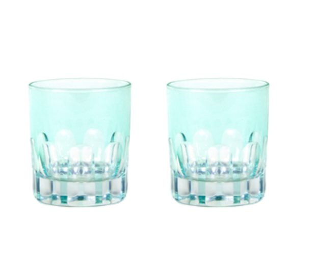 SirMadam Rialto Glass Old Fashion in Menthe, Set of 2