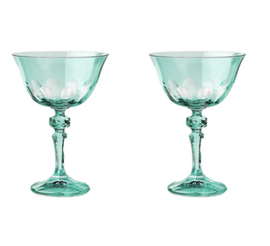 SirMadam Rialto Glass Coupe in Menthe, Set of 2