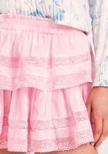 LoveShackFancy Ruffle Mini Skirt in Island Pink Hand Dye