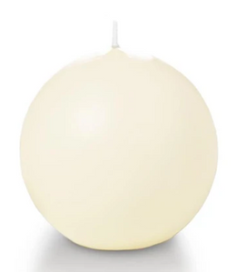 Lacquered Candle Sphere in Cream