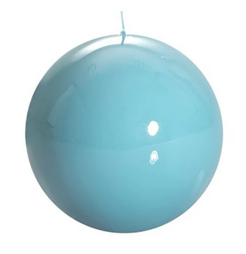 Lacquered Candle Sphere in Light Blue