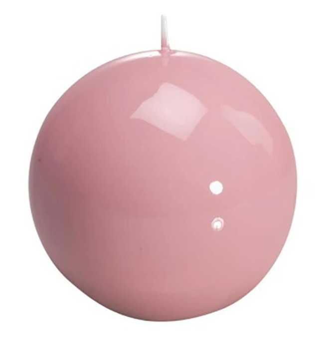 Lacquered Candle Sphere in Pink