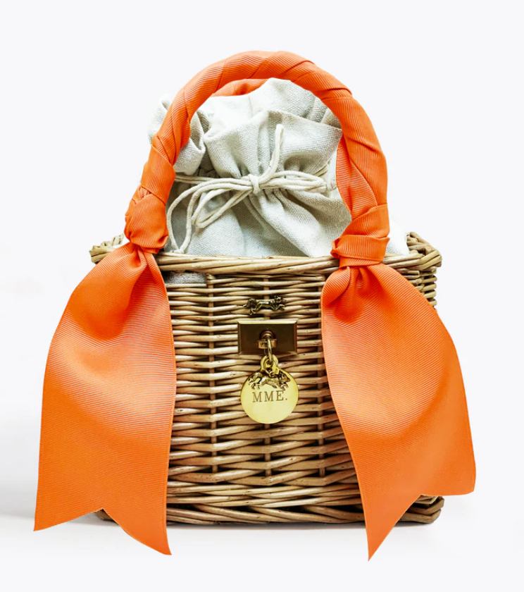 MME.Mink Little Round Royce Tote in Clementine