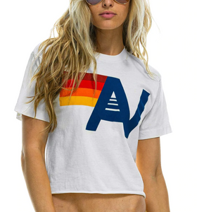 Aviator Nation Logo Boyfriend Tee in White