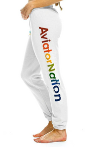 Aviator Nation Venice Logo Sweatpants in White