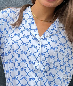 Katie J Maia Pant Lounge Set in Blue Bows