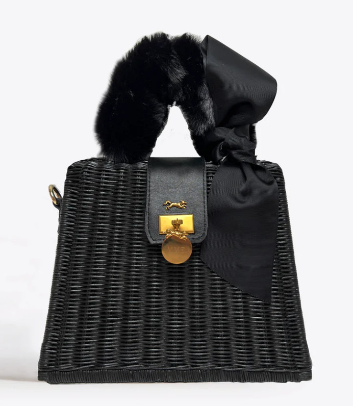 MME.Mink Winter Monaco Petite Fur Bag in Noir