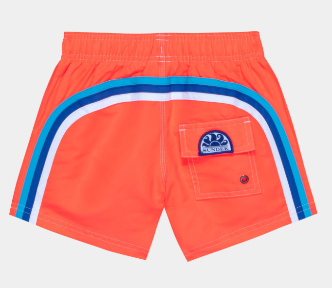 Sundek Boys Swim Trunks in Fluorescent Orange mitylene