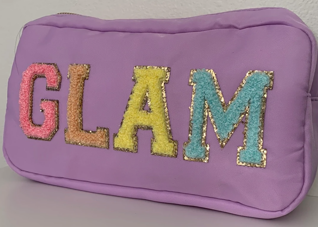 Nylon Glam Cosmetic Bag in Lavender