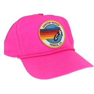 Aviator Nation Signature Venice Vintage Trucker Hat in Neon Pink